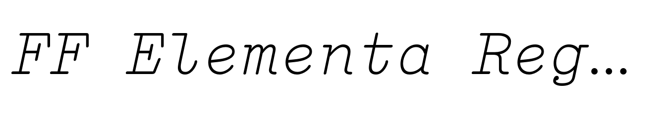 FF Elementa Regular Italic